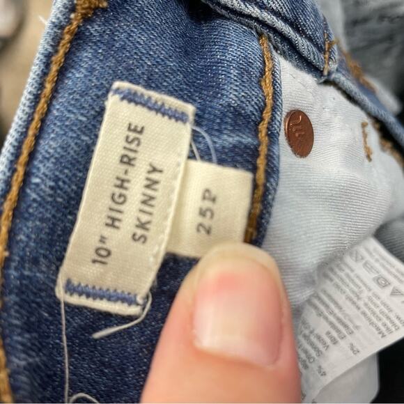 Madewell 10 in High Rise Skinny Button Fly Jeans Womens 25P Blue Medium Wash - Picture 9 of 11